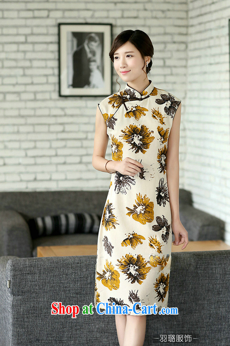 Jessup, new China wind elegant female cotton the Stamp Duty sleeveless, for manually buckle long improved cheongsam dress CQP 725 sleeveless Hyun ink L pictures, price, brand platters! Elections are good character, the national distribution, so why buy now enjoy more preferential! Health