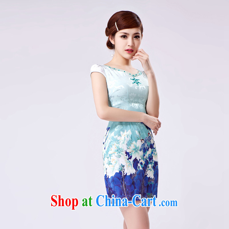 Rain Coat is stylish and improved cheongsam bridal Photo Album summer elegant wedding short, cultivating China wind graphics thin daily outfit QP 7032 photo color XXL, rain is still clothing, shopping on the Internet