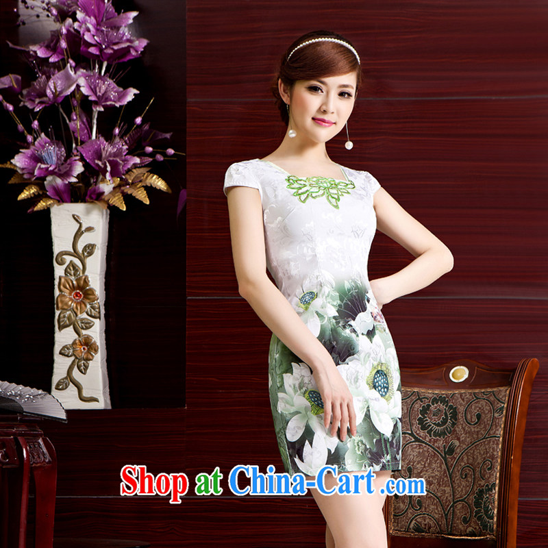 Rain Coat yet stylish bridal summer dresses marriage improved temperament Ethnic Wind beauty graphics thin daily outfit QP 7033 photo color XXL, rain is clothing, and shopping on the Internet