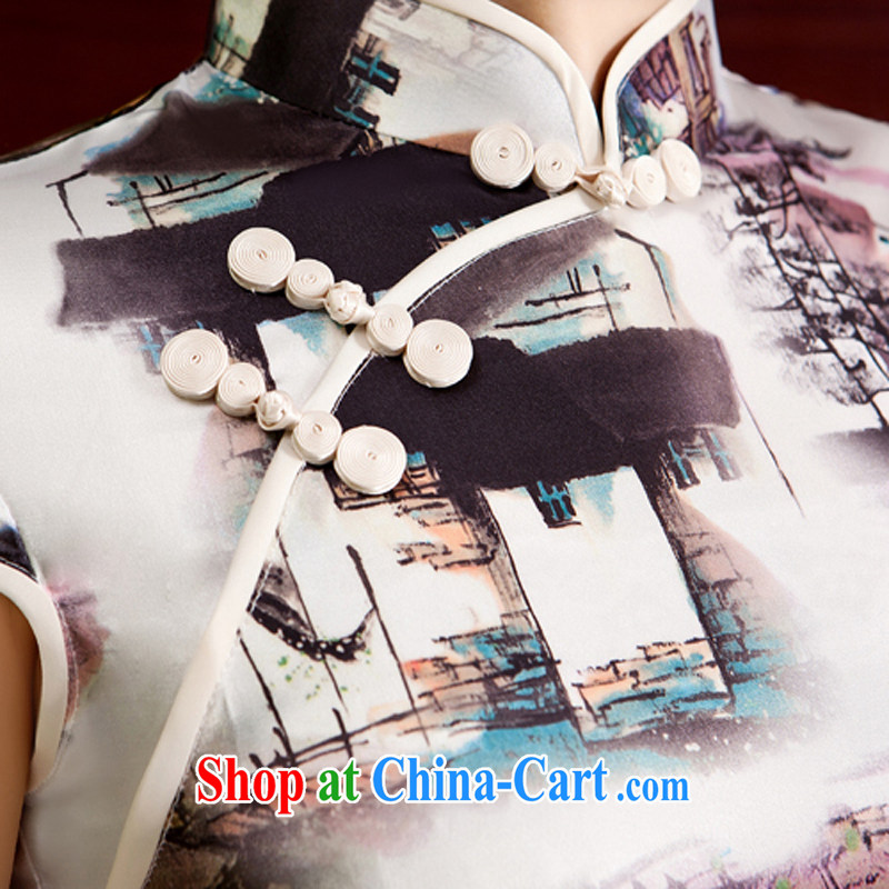 Rain Coat yet stylish China wind traditional bridal dresses traditional cultivating Chinese photo building Photo Album qipao graphics thin daily outfit QP 7038 photo color XXL, rain is clothing, and shopping on the Internet