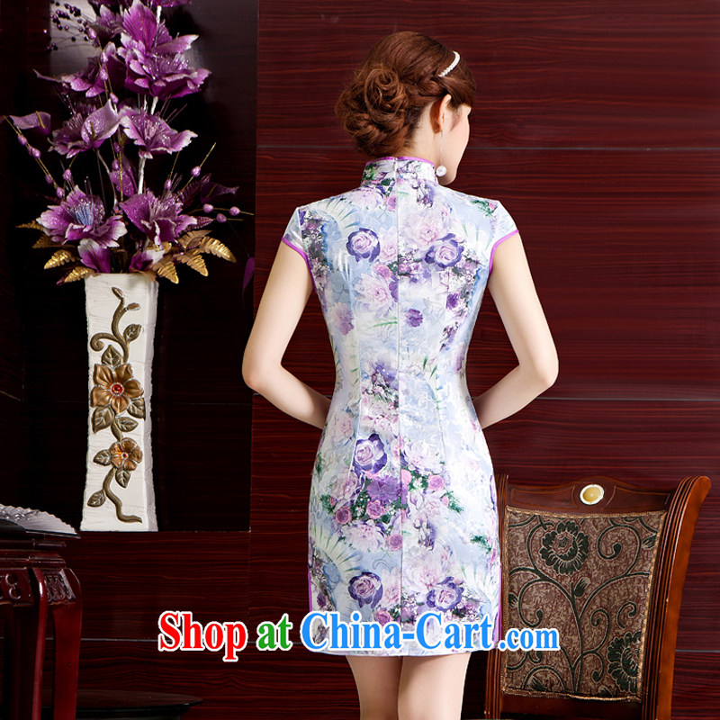Rain Coat is stylish and classic bridal dresses traditional cultivating Chinese qipao elegant Photo Album Chinese wedding video thin daily outfit QP 7039 photo color L, rain is still clothing, shopping on the Internet