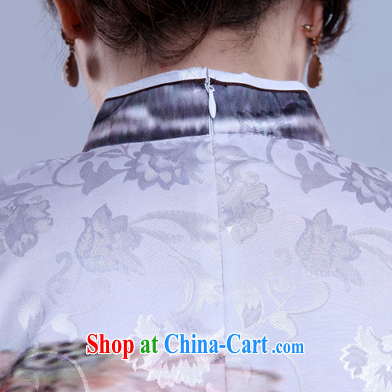 Rain Coat yet stylish Chinese style traditional Chinese qipao Chinese daily larger photo building bridal portrait dresses beauty QP 7046 photo color XXL, rain is clothing, and shopping on the Internet