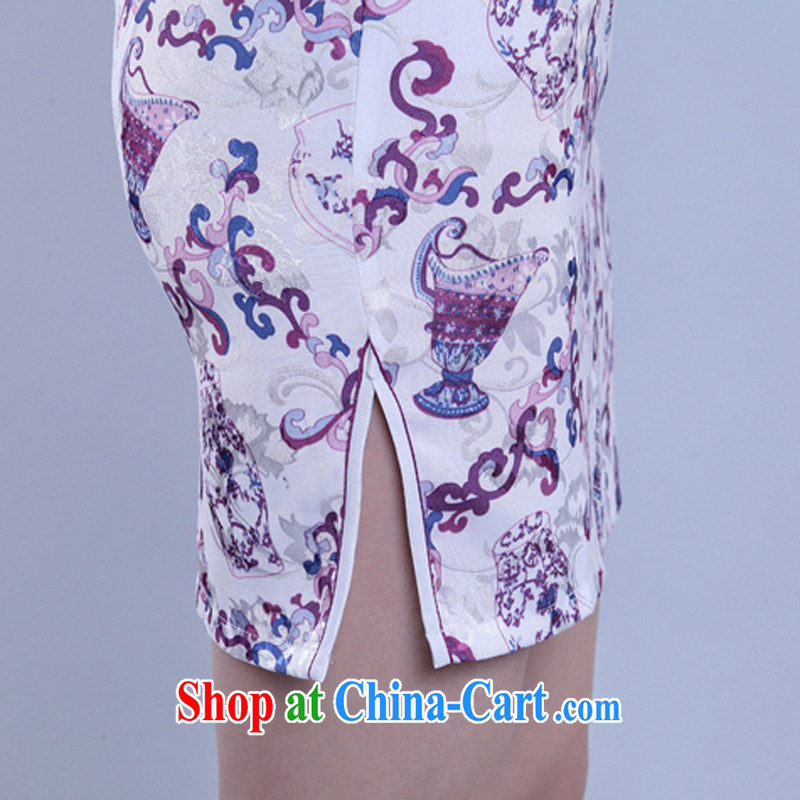 Rain Coat is stylish and improved summer short Chinese qipao, photo building Photo Album qipao the code daily outfit QP 7049 photo color XXL, rain is clothing, and shopping on the Internet