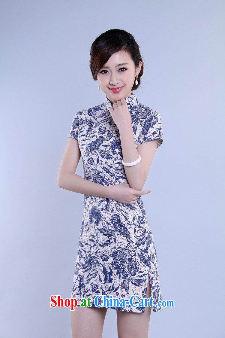Rain is still Yi Chinese qipao stylish improved summer short-sleeved cultivating larger dresses photo building photography Photo Album National wind daily outfit QP 7059 photo color XXL pictures, price, brand platters! Elections are good character, the national distribution, so why buy now enjoy more preferential! Health