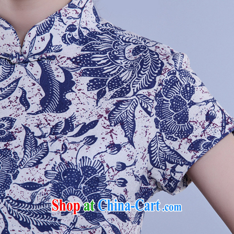 Rain is still Yi Chinese qipao stylish improved summer short-sleeved cultivating larger dresses photo building photography Photo Album National wind daily outfit QP 7059 photo color XXL, rain is still clothing, shopping on the Internet