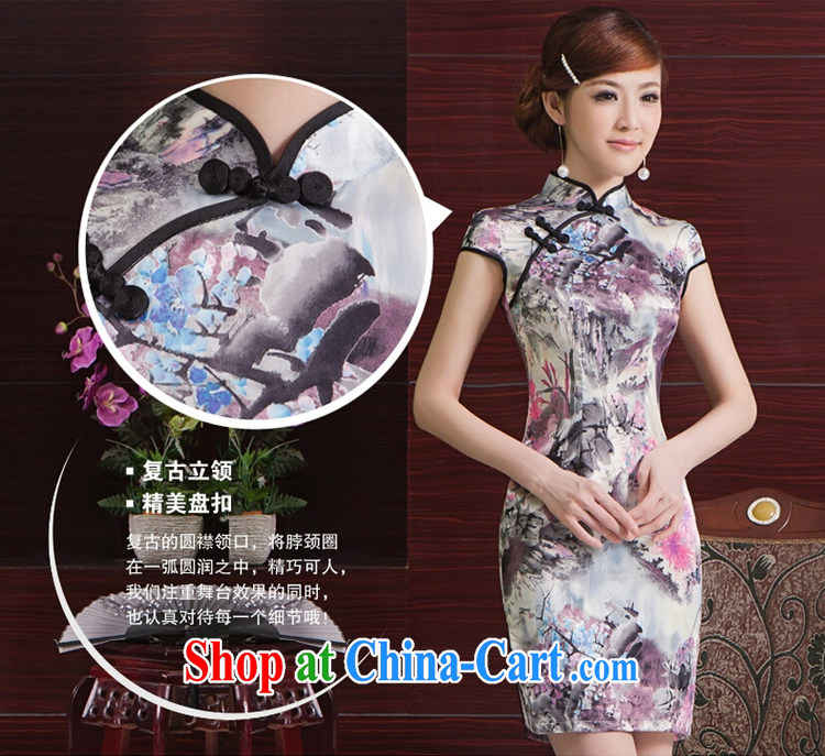 Rain Coat yet stylish Chinese classical cheongsam short summer photo building Photo Album traditional improved daily outfit QP 7068 photo color XXL pictures, price, brand platters! Elections are good character, the national distribution, so why buy now enjoy more preferential! Health