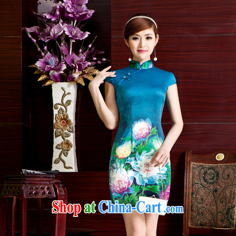 Rain Coat is stylish and improved cheongsam traditional Chinese wedding dress photo building Photo Album short, daily outfit Chinese QP 7076 photo color XXL, rain is still clothing, shopping on the Internet