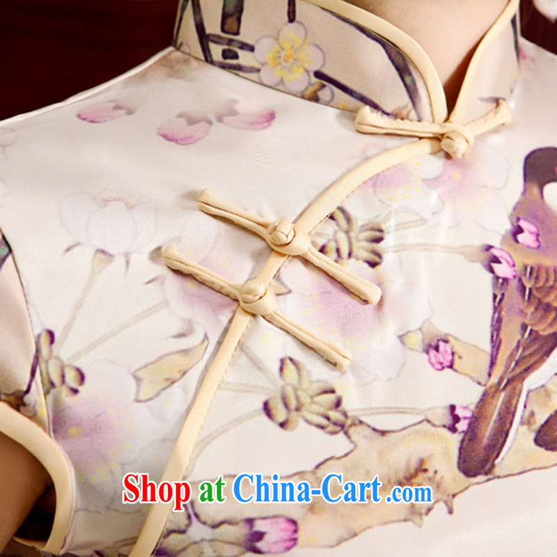 Rain is still Yi Chinese improved cheongsam photo building photo larger stylish ethnic wind dress short daily outfit QP 7079 photo color XXL, rain is still Yi, shopping on the Internet