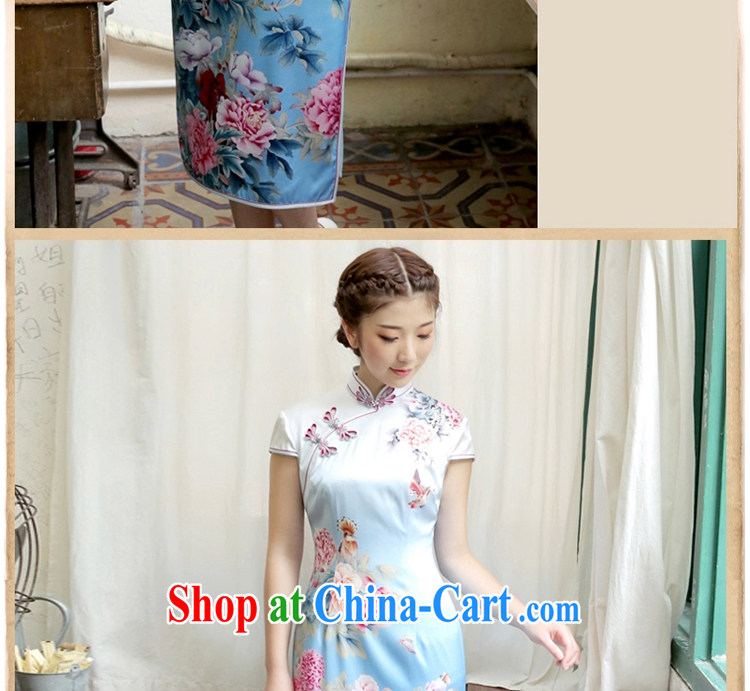 proverbial hero once and for all, a silk upscale retro long cheongsam 2014 summer skirt outfit improved daily fashion fancy S - pre-sale 30 Days pictures, price, brand platters! Elections are good character, the national distribution, so why buy now enjoy more preferential! Health