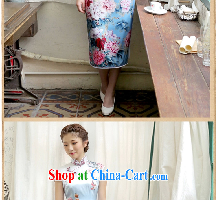 proverbial hero once and for all, a silk upscale retro long cheongsam 2014 summer skirt outfit improved daily fashion fancy S - pre-sale 30 Days pictures, price, brand platters! Elections are good character, the national distribution, so why buy now enjoy more preferential! Health