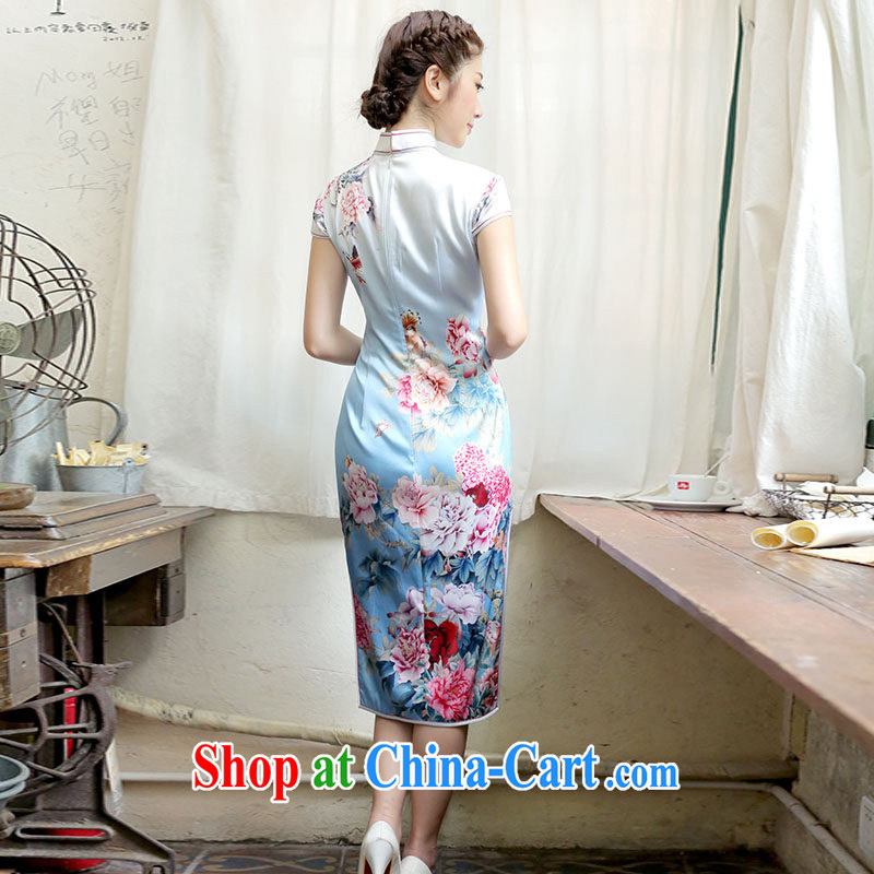 proverbial hero once and for all, a silk upscale retro long cheongsam 2014 summer skirt outfit improved daily fashion fancy S - pre-sale 30 days, once and for all, and proverbial hero, and shopping on the Internet