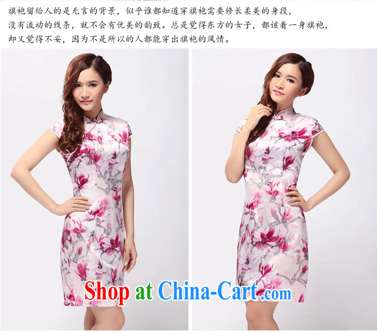 Silk Cheongsam dress summer improved standard wedding retro short sleeved ZS 007 red L pictures, price, brand platters! Elections are good character, the national distribution, so why buy now enjoy more preferential! Health
