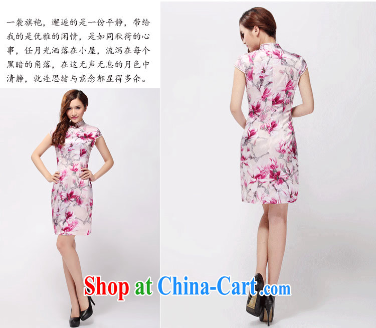 Silk Cheongsam dress summer improved standard wedding retro short sleeved ZS 007 red L pictures, price, brand platters! Elections are good character, the national distribution, so why buy now enjoy more preferential! Health