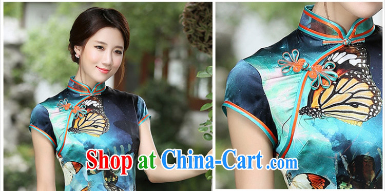 The CYD HO Kwun Tong' flower butterfly 2014 summer new stylish Silk Cheongsam digital stamp retro the forklift truck QD4520 fancy XXL pictures, price, brand platters! Elections are good character, the national distribution, so why buy now enjoy more preferential! Health