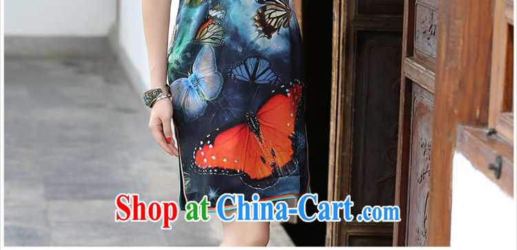 The CYD HO Kwun Tong' flower butterfly 2014 summer new stylish Silk Cheongsam digital stamp retro the forklift truck QD4520 fancy XXL pictures, price, brand platters! Elections are good character, the national distribution, so why buy now enjoy more preferential! Health