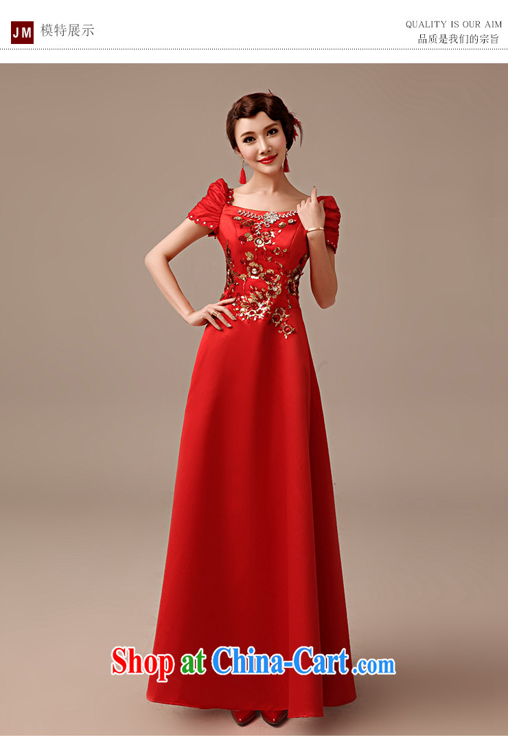 2015 new bride's red Satin bows dress long stylish improved decals embroidery beauty Princess dresses serving toast red tailored pictures, price, brand platters! Elections are good character, the national distribution, so why buy now enjoy more preferential! Health
