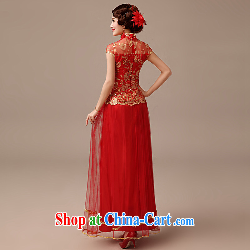 Dirty comics 2015 new marriage bows dresses retro, for package shoulder the Code Red long, bridal dresses red XL, dirty man, shopping on the Internet