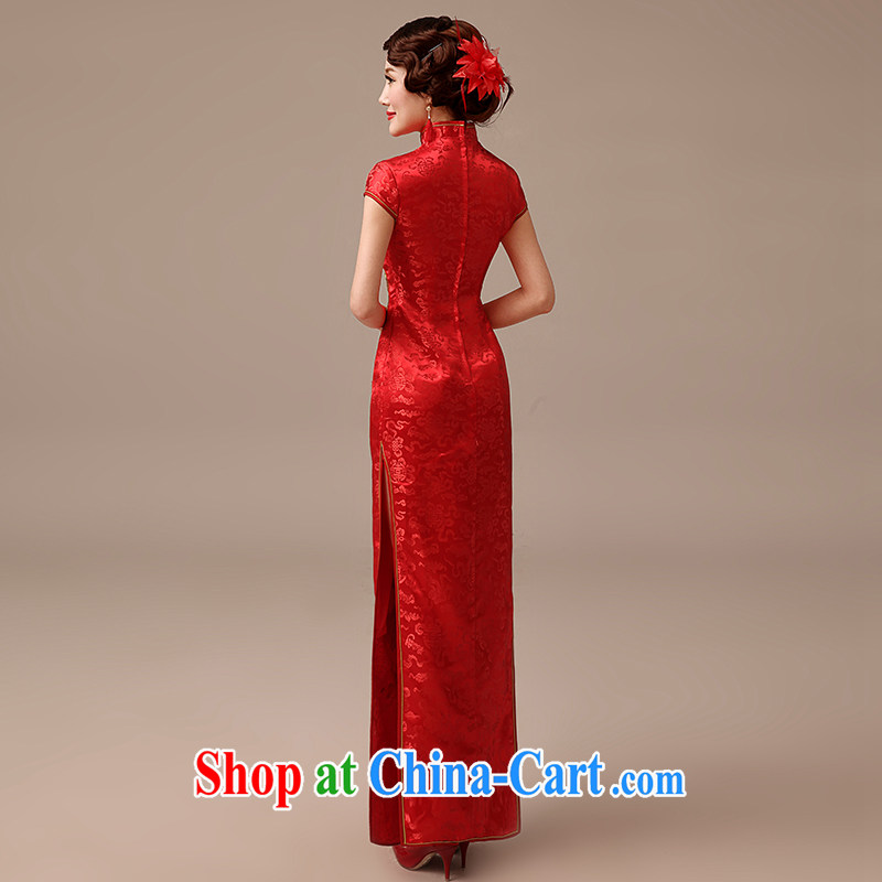 Dirty comics 2015 new marriages, long serving toast cheongsam Chinese Antique large Code Red Beauty dresses red XL, dirty man, on-line shopping