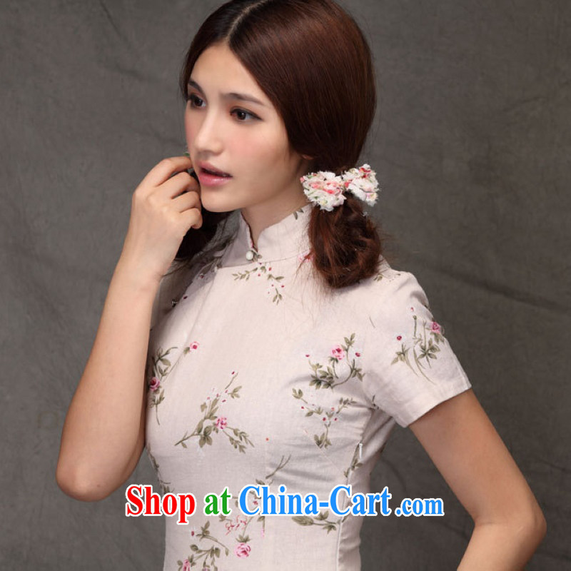Jessup, new spring and summer women's clothing qipao improved Chinese short-sleeved cotton the retro cheongsam dress VG 822 late summer XXL outfit, Jessup, and shopping on the Internet