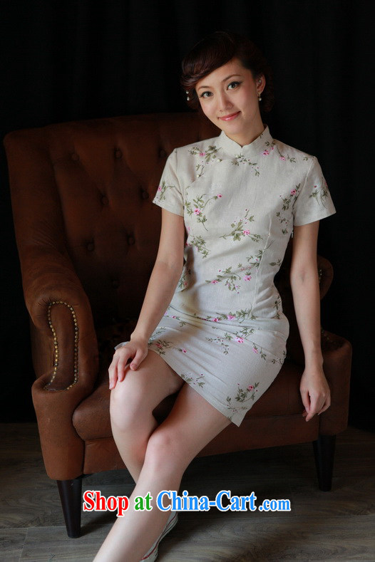 Jessup, new spring and summer women's clothing qipao improved Chinese short-sleeved cotton the retro cheongsam dress VG 822 late summer dresses XXL pictures, price, brand platters! Elections are good character, the national distribution, so why buy now enjoy more preferential! Health