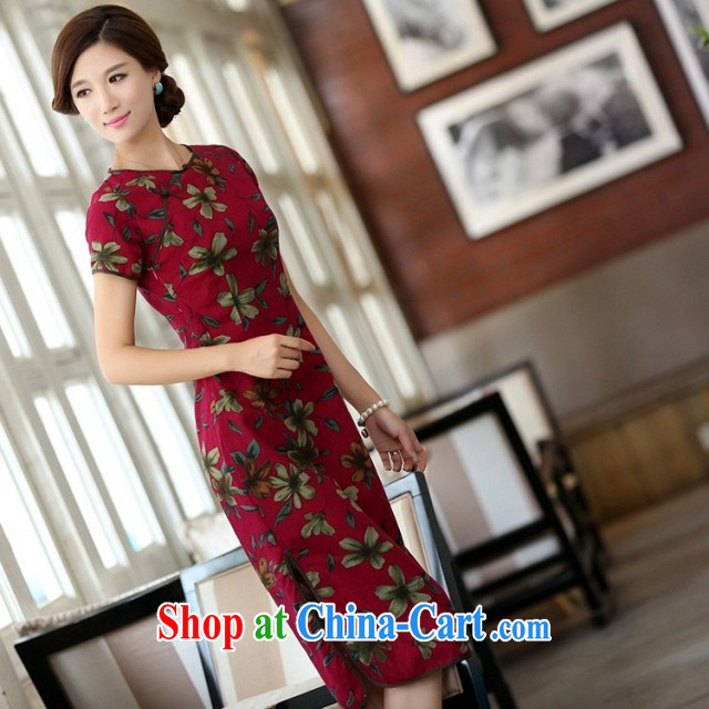 Jack Plug, spring and summer, cotton the round-collar beauty stamp manual buckle long cheongsam dress dresses QF 624 buckwheat flowers round-collar XXL pictures, price, brand platters! Elections are good character, the national distribution, so why buy now enjoy more preferential! Health