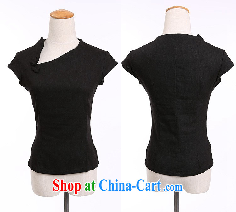 Jessup, new spring and summer hand-tie cotton the crescent short-sleeved qipao Chinese T-shirt shirt Chinese IX 385 black Crescent collar XXL pictures, price, brand platters! Elections are good character, the national distribution, so why buy now enjoy more preferential! Health