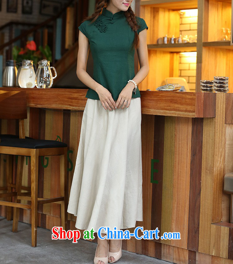 Jessup, new spring and summer classic retro cotton mA short-sleeve and collar manual tie dresses T-shirt Chinese shirt MU 473 dark green flower XXL pictures, price, brand platters! Elections are good character, the national distribution, so why buy now enjoy more preferential! Health