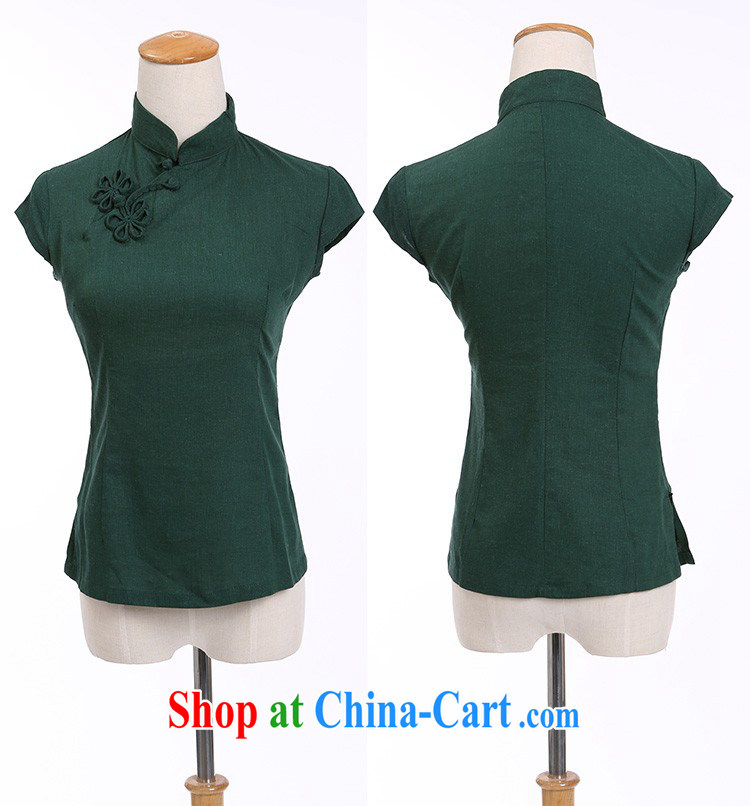 Jessup, new spring and summer classic retro cotton mA short-sleeve and collar manual tie dresses T-shirt Chinese shirt MU 473 dark green flower XXL pictures, price, brand platters! Elections are good character, the national distribution, so why buy now enjoy more preferential! Health
