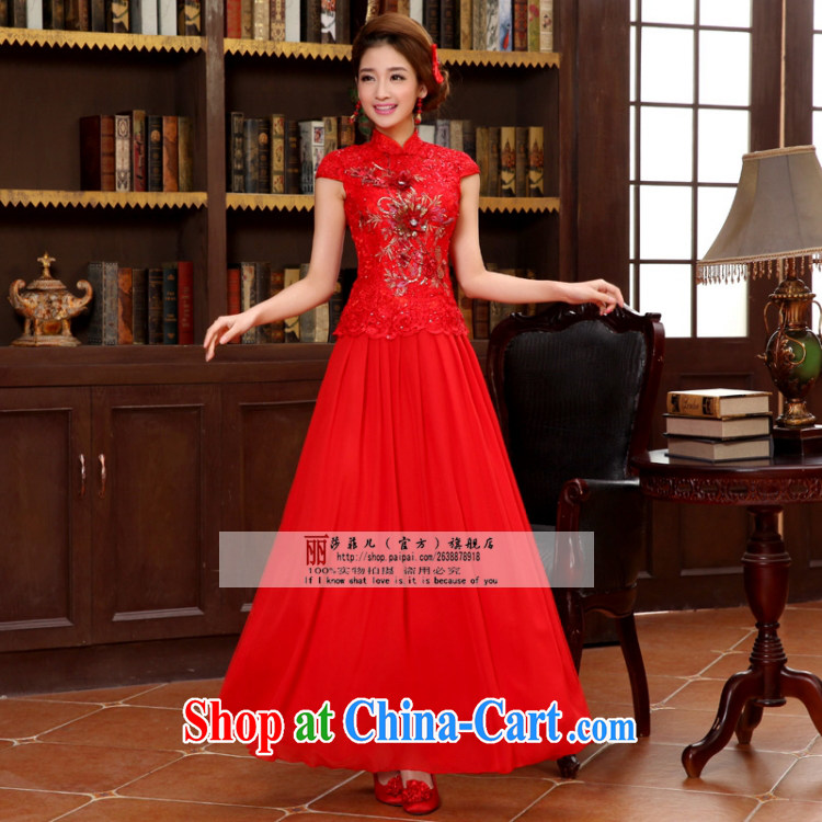 Chinese style improved spring and summer retro Bride with long dresses wedding dress red embroidery bows dress short XL can return pictures, price, brand platters! Elections are good character, the national distribution, so why buy now enjoy more preferential! Health