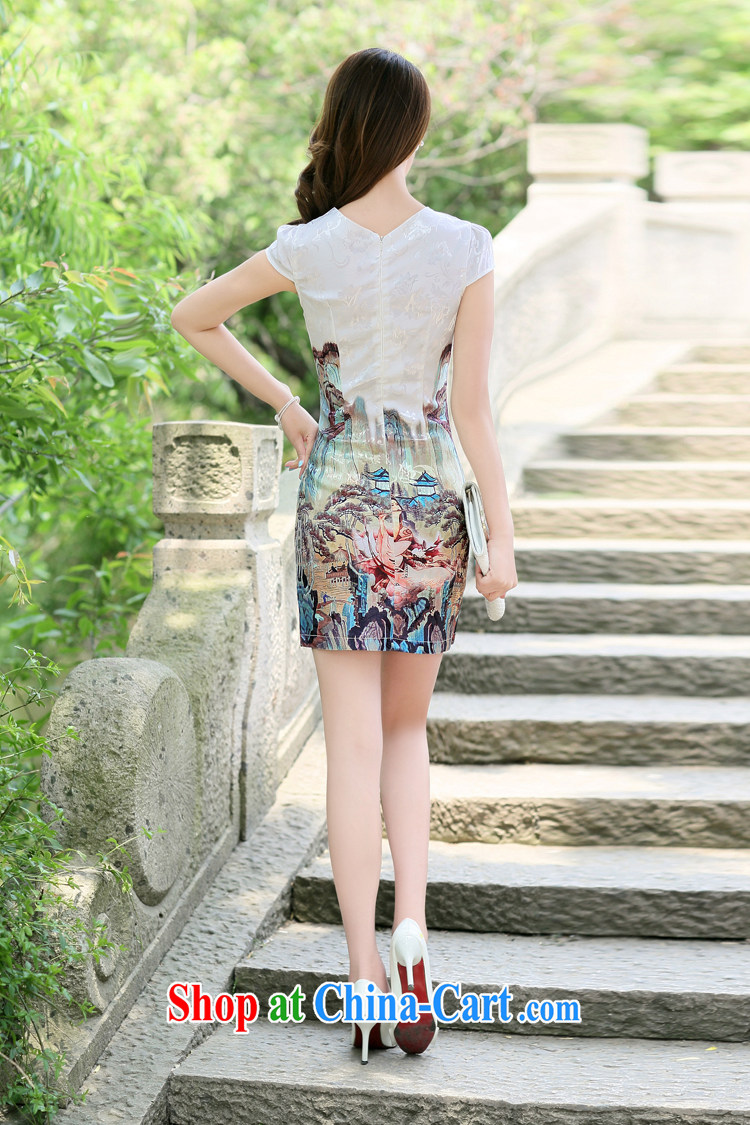 Alice Park 2015 summer new women's clothing dresses improved stylish elegant dress short retro daily cotton cheongsam dress 25 girls green 5 gold beauty figure M recommended 95 Jack The following pictures, price, brand platters! Elections are good character, the national distribution, so why buy now enjoy more preferential! Health