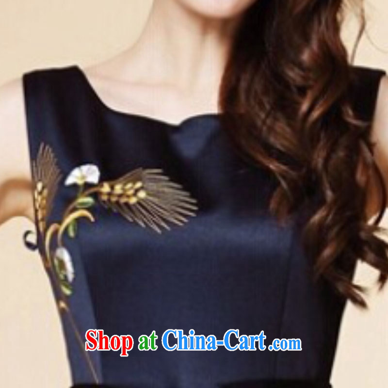 Days in accordance with South Korea building 2015 spring and summer with stylish and elegant style evening gown embroidered improved sleeveless dresses 6007 - 1 blue XXL, days in accordance with South Korea, and shopping on the Internet
