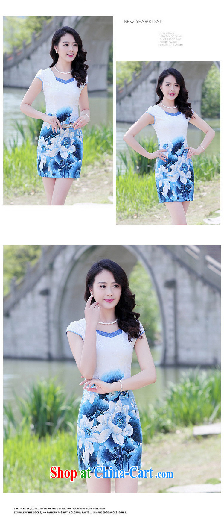 Alice Park 2015 summer new female dress improved stylish elegant dress short, Retro daily cotton cheongsam dress 81 girls pink green Peony flower M recommended 95 - 105 Jack pictures, price, brand platters! Elections are good character, the national distribution, so why buy now enjoy more preferential! Health