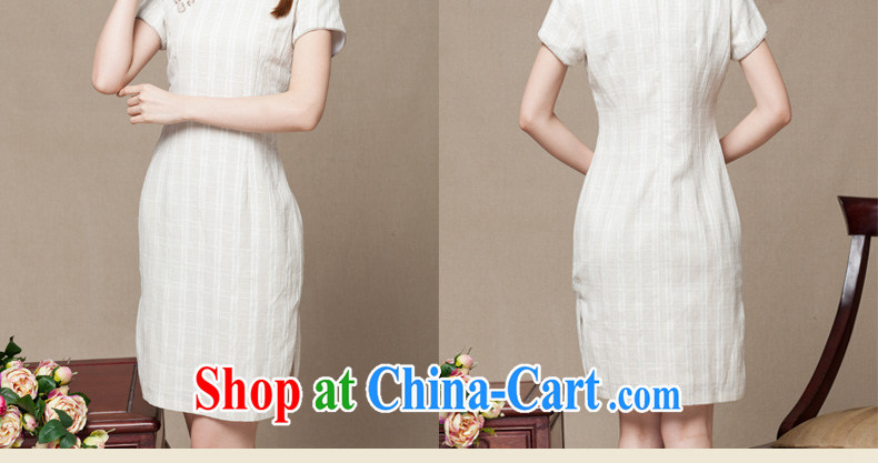 Yin Yue seal summer new cotton Ma arts cheongsam tartan short retro girl cheongsam dress fresh daily improved apricot XXL pictures, price, brand platters! Elections are good character, the national distribution, so why buy now enjoy more preferential! Health