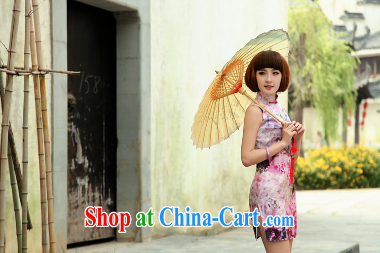 Birds love curtain to drunk film 2015 spring new improved stylish short sleeveless Silk Cheongsam floral L pictures, price, brand platters! Elections are good character, the national distribution, so why buy now enjoy more preferential! Health