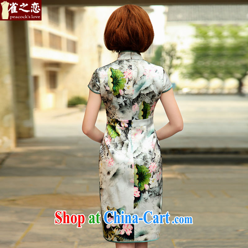 Birds of the land, I would be grateful if you could cite 2015 spring new stylish improved daily Silk Cheongsam QD 505 M suit, birds love, and shopping on the Internet