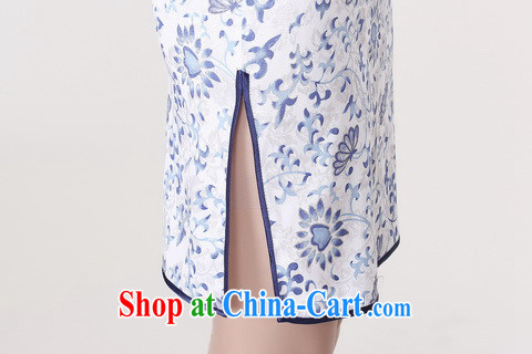 And Jing Ge dresses summer improved retro dresses, for a tight cotton hand-painted Chinese improved cheongsam dress short blue on white 2 XL pictures, price, brand platters! Elections are good character, the national distribution, so why buy now enjoy more preferential! Health