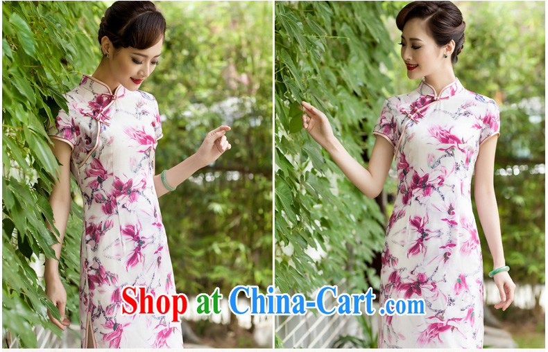 2014 summer silk, long dresses, heavy silk elegant dinner high on the truck girl cheongsam improved retro picture color M pictures, price, brand platters! Elections are good character, the national distribution, so why buy now enjoy more preferential! Health