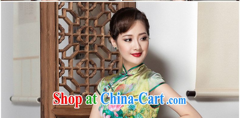 Yin Yue seal Lotus Pond upscale silk stamp, qipao dress retro improved short banquet sauna silk picture color XL pictures, price, brand platters! Elections are good character, the national distribution, so why buy now enjoy more preferential! Health