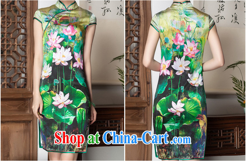 Yin Yue seal Lotus Pond upscale silk stamp, qipao dress retro improved short banquet sauna silk picture color XL pictures, price, brand platters! Elections are good character, the national distribution, so why buy now enjoy more preferential! Health