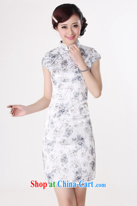 And Jing Ge dresses summer improved retro dresses, for a tight cotton stamp Chinese improved cheongsam dress short - A White 2XL pictures, price, brand platters! Elections are good character, the national distribution, so why buy now enjoy more preferential! Health