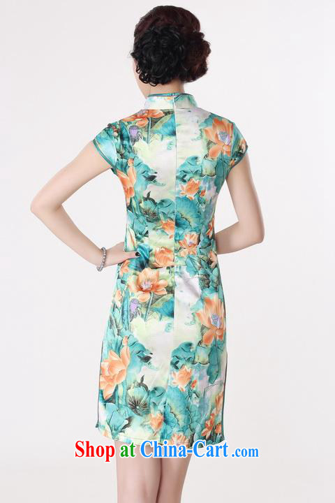 And Jing Ge dresses summer improved retro dresses, for a tight cotton hand-painted Chinese improved cheongsam dress short green 2 XL pictures, price, brand platters! Elections are good character, the national distribution, so why buy now enjoy more preferential! Health