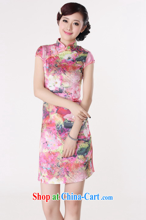 And Jing Ge dresses summer improved retro dresses, for a tight silk stamp Chinese improved cheongsam dress short - A green 2 XL pictures, price, brand platters! Elections are good character, the national distribution, so why buy now enjoy more preferential! Health