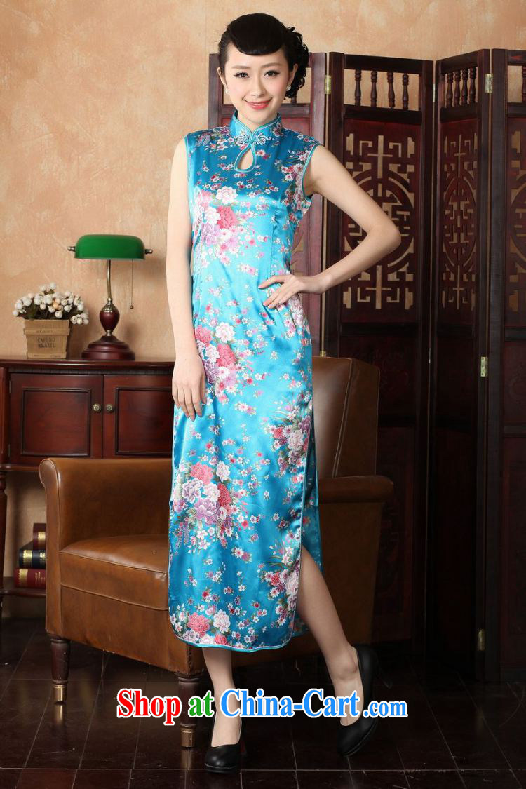 And Jing Ge dresses summer improved retro dresses cotton, stamp duty for Chinese improved cheongsam dress long J 5110 Lake blue 2 XL pictures, price, brand platters! Elections are good character, the national distribution, so why buy now enjoy more preferential! Health