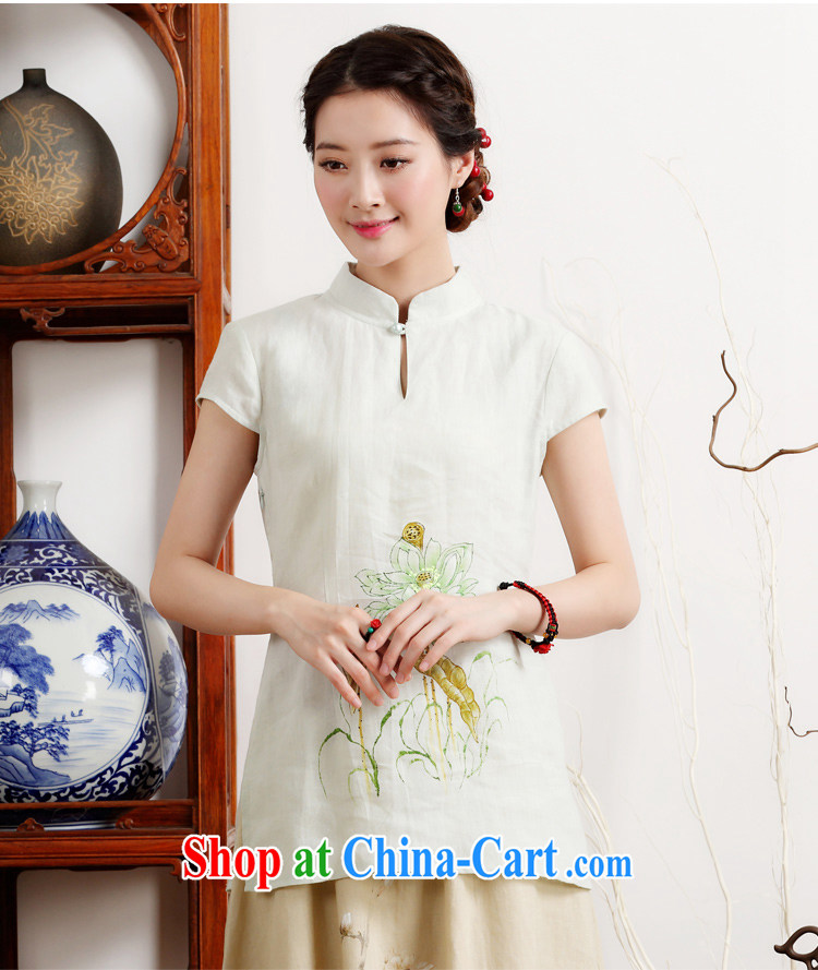 Ink cotton summer the commission new cotton Ma girl, served ethnic Wind China wind hand-painted Lotus short-sleeve female T pension white XL pictures, price, brand platters! Elections are good character, the national distribution, so why buy now enjoy more preferential! Health