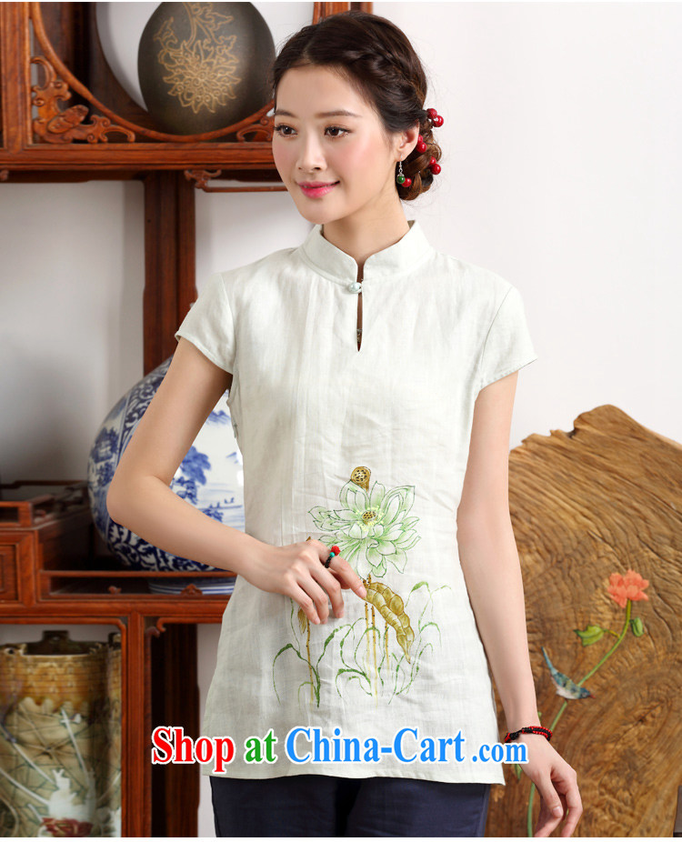 Ink cotton summer the commission new cotton Ma girl, served ethnic Wind China wind hand-painted Lotus short-sleeve female T pension white XL pictures, price, brand platters! Elections are good character, the national distribution, so why buy now enjoy more preferential! Health
