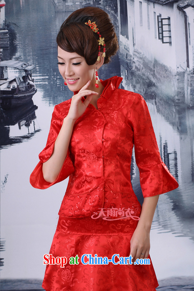 Rain is still clothing style marriages toast clothing Chinese wedding dress Chinese improved stylish dresses QP 516 red L pictures, price, brand platters! Elections are good character, the national distribution, so why buy now enjoy more preferential! Health