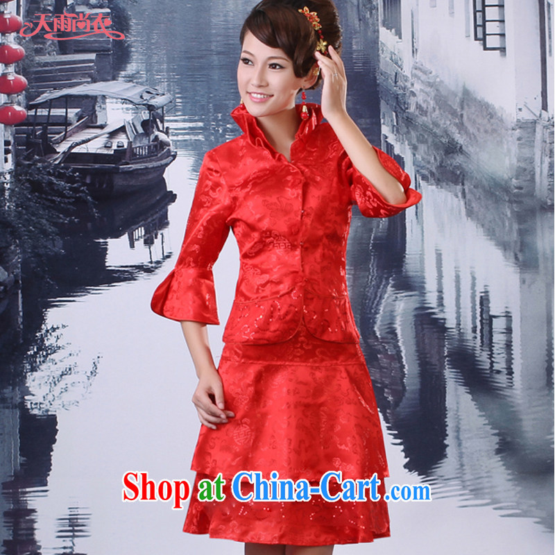 Rain is still clothing style marriages toast clothing Chinese wedding dress Chinese improved stylish dresses QP 516 red L