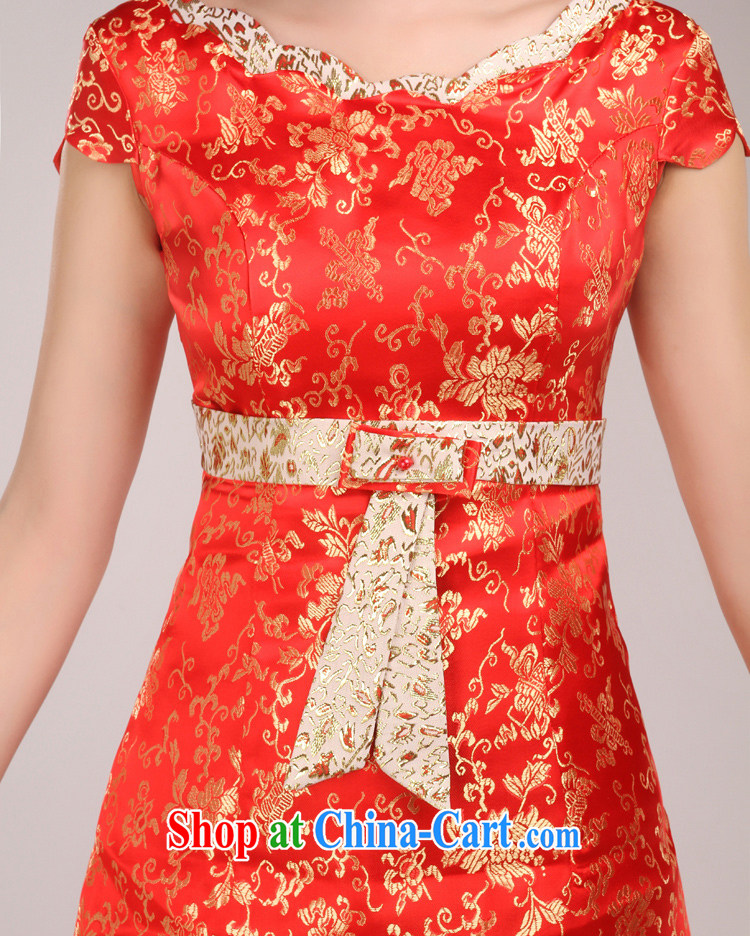 Rain Coat yet stylish marriages served toast Chinese improved cheongsam summer marriage short dresses qipao QP 515 red XL pictures, price, brand platters! Elections are good character, the national distribution, so why buy now enjoy more preferential! Health