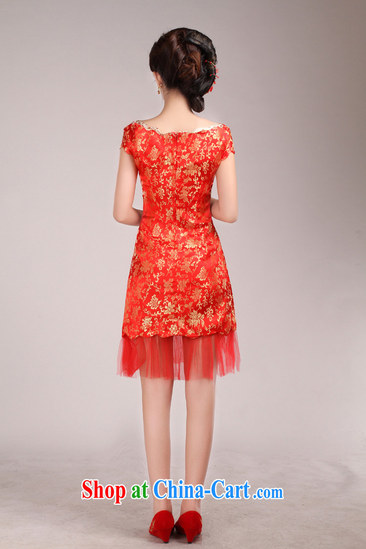 Rain Coat yet stylish marriages served toast Chinese improved cheongsam summer marriage short dresses qipao QP 515 red XL pictures, price, brand platters! Elections are good character, the national distribution, so why buy now enjoy more preferential! Health