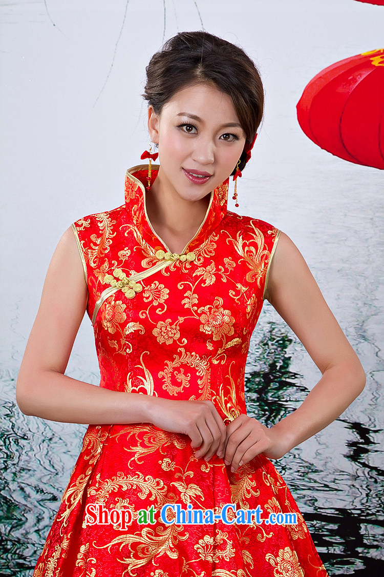 Rain Coat yet stylish bridal wedding dresses improved retro China wind short dresses Chinese bows cheongsam QP 517 red XS pictures, price, brand platters! Elections are good character, the national distribution, so why buy now enjoy more preferential! Health